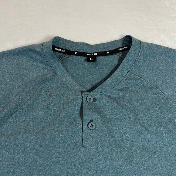 Public Rec Elevate Mock Neck Polo Shirt Size Large Stretch Lightweight Athletic - Picture 3 of 8